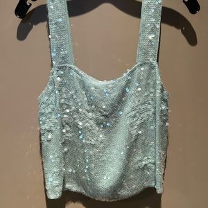 Beautiful blue sequined Veronica Beard top size 4